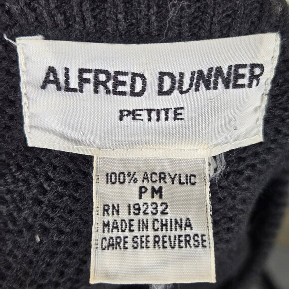 Alfred Dunner Petite Size Med Argyle Front Pullover Sweater Sequin Embellishment - Picture 9 of 11